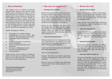 Was ist Stalking? Was kann ich dagegen tun ... - Stadt Leverkusen