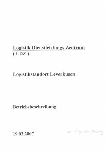 Betriebsbeschreibung Rossmann - Leverkusen