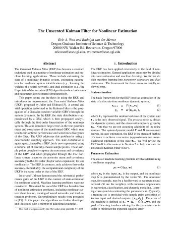 The Unscented Kalman Filter for Nonlinear Estimation