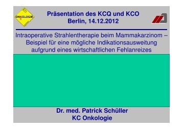 Dr. Patrick Schüller, KCO Duesseldorf