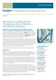 Re Primacom Holding GmbH: To Scheme or Not to ... - White & Case