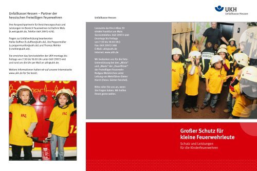 UKH - Flyer "Großer Schutz für kleine Feuerwehrleute".