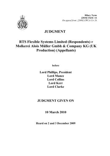 RTS Flexible Systems Limited - The Supreme Court