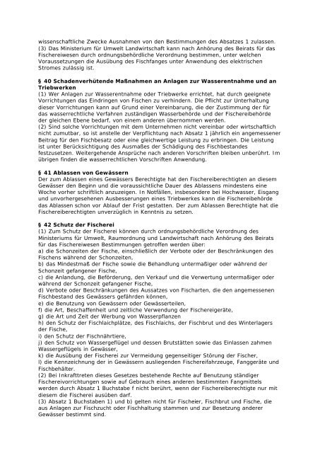 Landesfischereigesetz NRW - Stadt Leverkusen