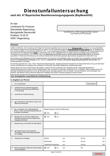 Pdf Dienstunfalluntersuchung Landesamt Fur Finanzen Bayern