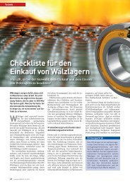 Checkliste für den Einkauf von Wälzlagern - LFD: Wälzlager