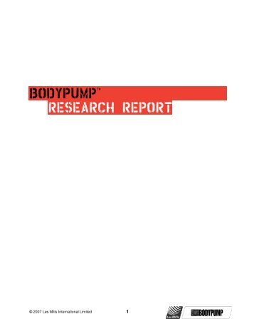 BODYPUMP Research Report - Les Mills