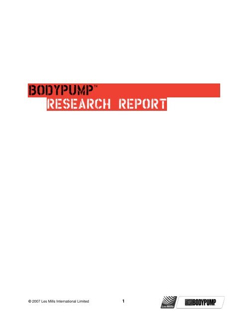 BODYPUMP Research Report - Les Mills