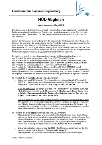 PDF: Anleitung HÜL-Abgleich - Landesamt für Finanzen -  Bayern