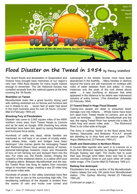 Flood Disaster On The Tweed In 1954 By - Uki Village
