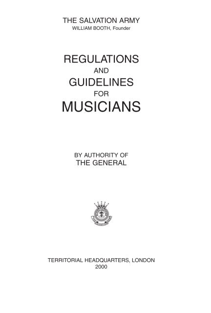 Regulations and Guidelines for Musicians
