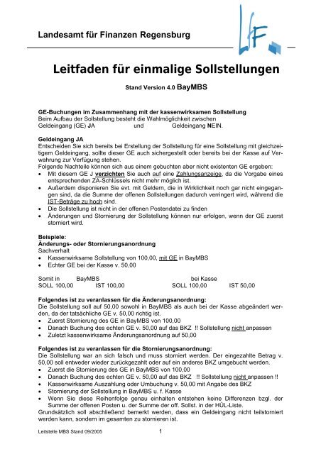 PDF: Arbeitsanleitung - Landesamt für Finanzen -  Bayern