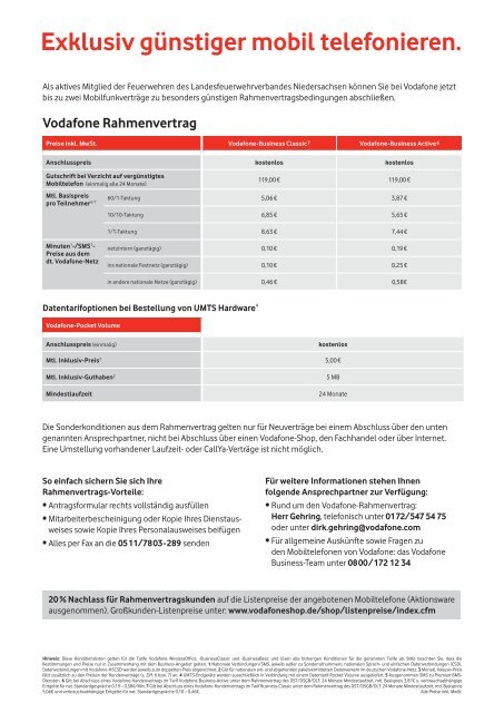 Exklusive Business-Tarife für  aktive Feuerwehrmitglieder hier