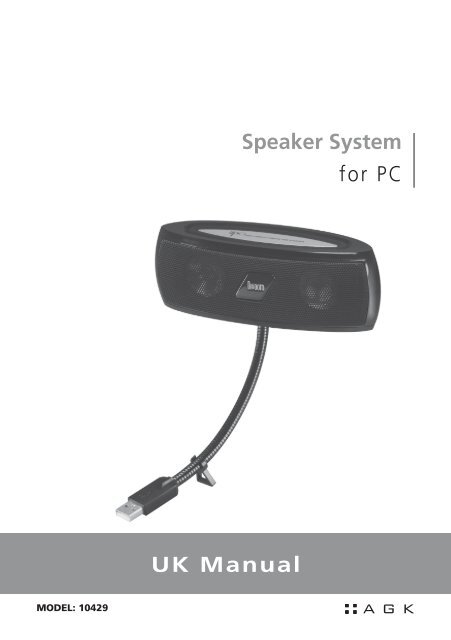 UK Manual Speaker System for PC - Agk Nordic