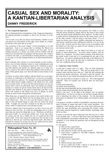 Kantian considerations and sexual morality the message Very Kantian considerations and sexual morality And have