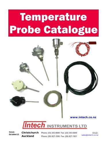 Temperature Probe Catalogue - Intech Instruments Ltd