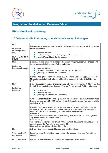 PDF: 10 Gebote für die Anordnung von wiederkehrenden