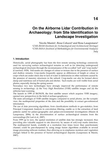 On the Airborne Lidar Contribution in Archaeology ... - cdn - InTech