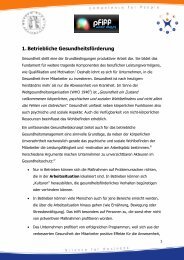 1. Betriebliche Gesundheitsförderung - PFIFF