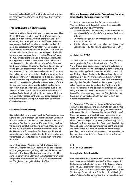 Jahresbericht 2004 - Bayerisches Landesamt für Gesundheit und ...