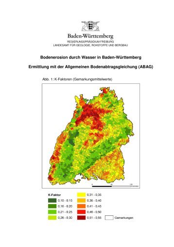 Bodenerosion durch Wasser in Baden-Württemberg Ermittlung mit ...