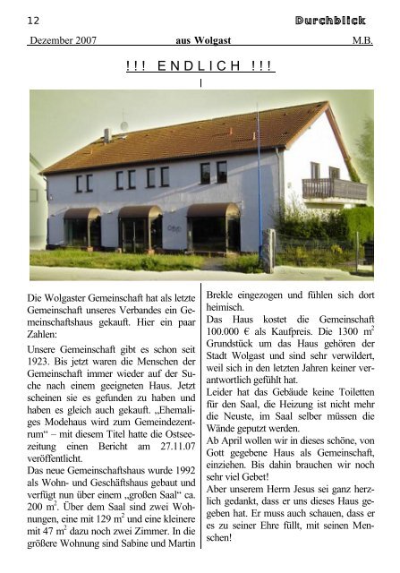 14. Jahrgang Nr.1 / 2008 - Landeskirchlicher Gemeinschaftsverband ...