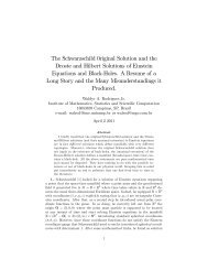 The Schwarzschild 0riginal Solution and the Droste and Hilbert ...