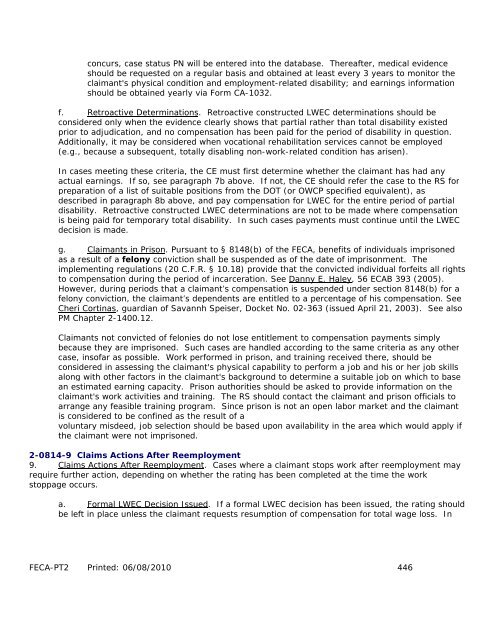 Printing - FECA-PT2 - National Association of Letter Carriers