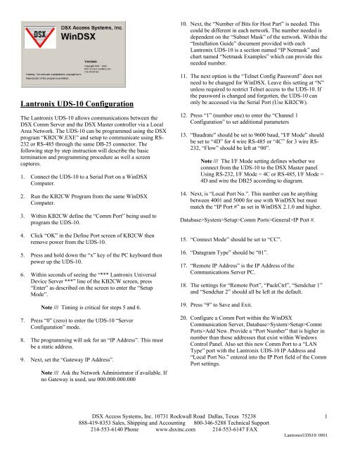 Lantronix Configuration - Iscs