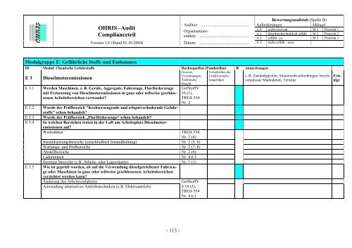 OHRIS Prüflisten System- und Complianceaudit 12092005 - Bayern