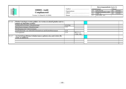 OHRIS Prüflisten System- und Complianceaudit 12092005 - Bayern