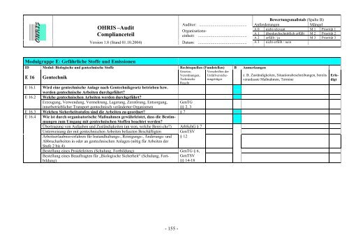 OHRIS Prüflisten System- und Complianceaudit 12092005 - Bayern