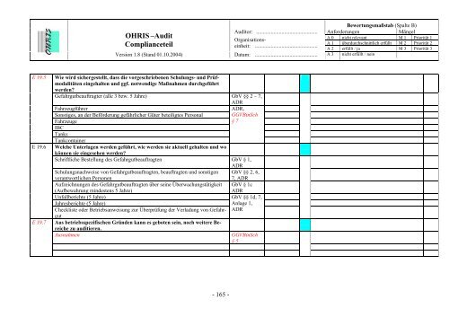 OHRIS Prüflisten System- und Complianceaudit 12092005 - Bayern