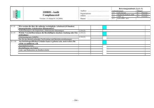 OHRIS Prüflisten System- und Complianceaudit 12092005 - Bayern