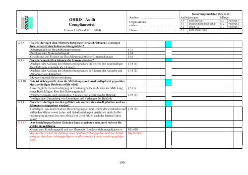 OHRIS Prüflisten System- und Complianceaudit 12092005 - Bayern