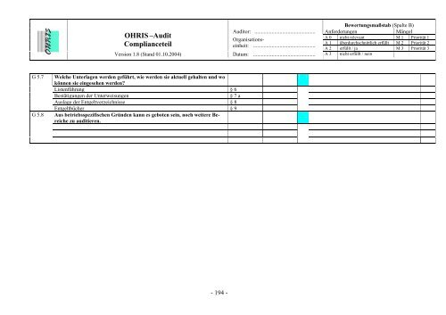 OHRIS Prüflisten System- und Complianceaudit 12092005 - Bayern