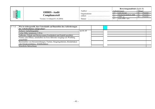 OHRIS Prüflisten System- und Complianceaudit 12092005 - Bayern