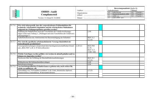 OHRIS Prüflisten System- und Complianceaudit 12092005 - Bayern