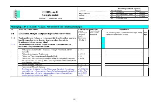 OHRIS Audit-Prüflisten - Bayerisches Landesamt für Gesundheit ...