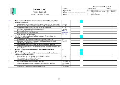 OHRIS Audit-Prüflisten - Bayerisches Landesamt für Gesundheit ...