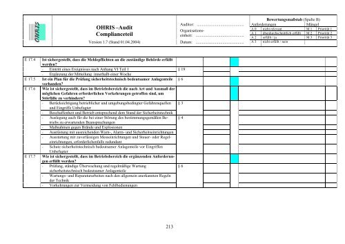 OHRIS Audit-Prüflisten - Bayerisches Landesamt für Gesundheit ...