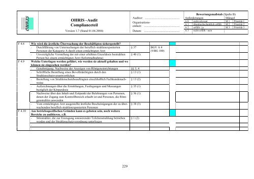 OHRIS Audit-Prüflisten - Bayerisches Landesamt für Gesundheit ...