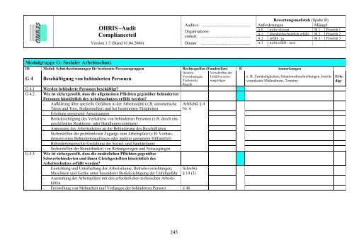 OHRIS Audit-Prüflisten - Bayerisches Landesamt für Gesundheit ...