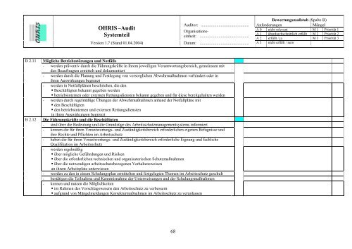 OHRIS Audit-Prüflisten - Bayerisches Landesamt für Gesundheit ...