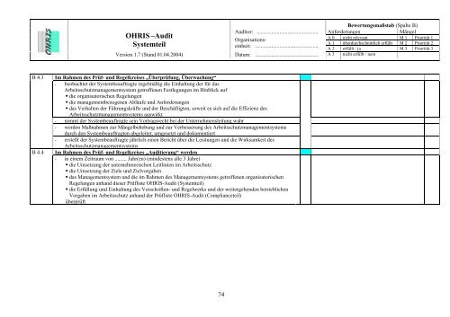 OHRIS Audit-Prüflisten - Bayerisches Landesamt für Gesundheit ...