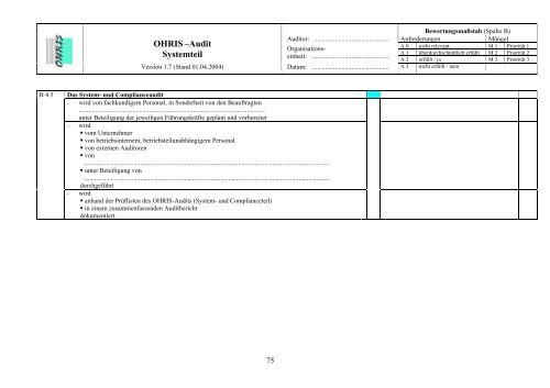 OHRIS Audit-Prüflisten - Bayerisches Landesamt für Gesundheit ...