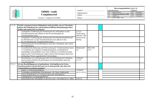 OHRIS Audit-Prüflisten - Bayerisches Landesamt für Gesundheit ...