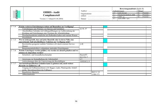 OHRIS Audit-Prüflisten - Bayerisches Landesamt für Gesundheit ...