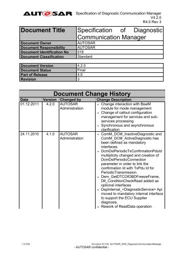 Specification of Diagnostic Communication Manager - autosar