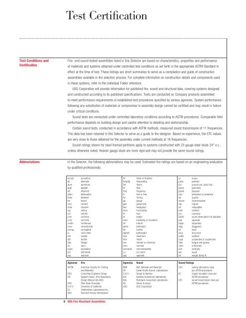 Fire-Resistant Assemblies - USG Corporation